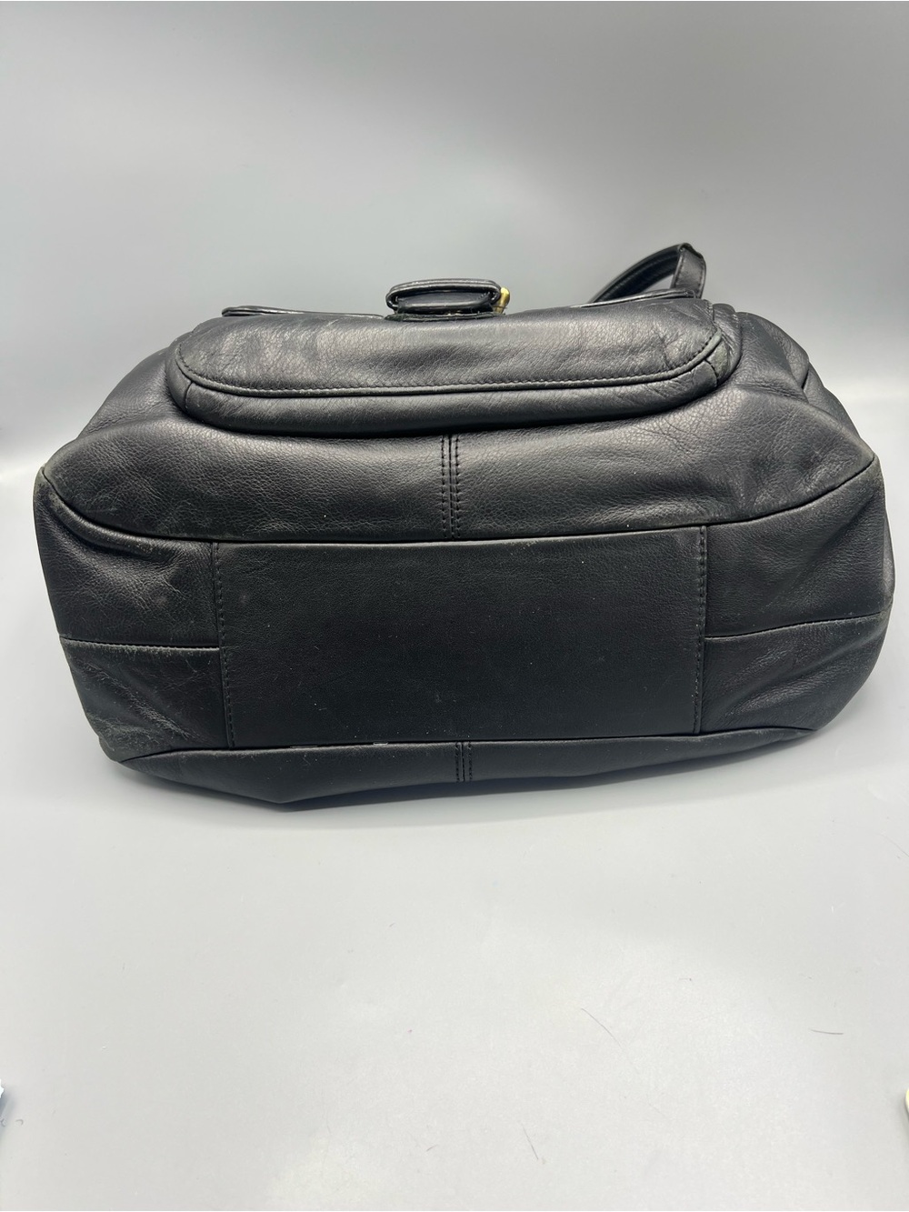 Coach Campbell Black Leather Hobo Shoulder Bag Large Buckle Gold Hardware - Picture 7 of 15